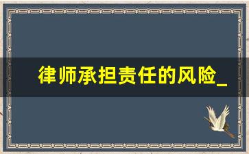 律师承担责任的风险_合伙风险承担责任书