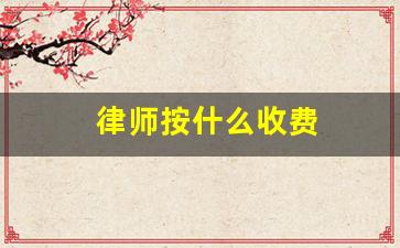 律师按什么收费