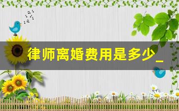 律师离婚费用是多少_离婚案请一个律师大概多少钱