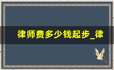 律师费多少钱起步_律师收费标准价格表2023