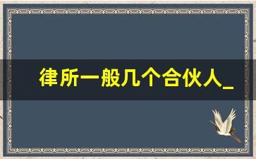 律所一般几个合伙人_律所合伙人制度