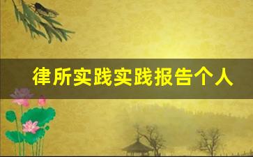 律所实践实践报告个人小结_大学生律所实践内容