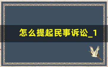 怎么提起民事诉讼_12348公益律师在线咨询