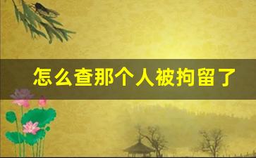 怎么查那个人被拘留了_拘留网上可以查到吗