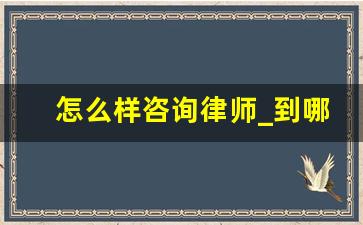 怎么样咨询律师_到哪里能找到正规律师