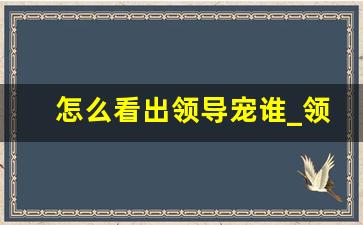 怎么看出领导宠谁_领导把你当自己人的征兆