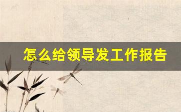 怎么给领导发工作报告信息_怎么给领导提意见和建议