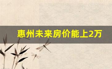 惠州未来房价能上2万吗_大亚湾十年后房价3万