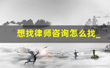 想找律师咨询怎么找_请个律师需要花多少钱