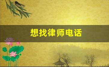 想找律师电话