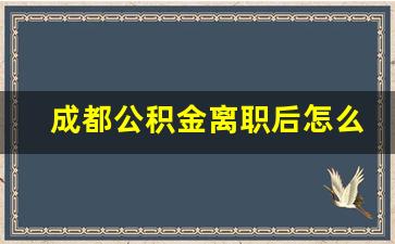 成都公积金离职后怎么提取出来_辞职不干了公积金怎么处理