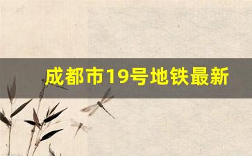 成都市19号地铁最新消息_成都19号线二期什么时候运营