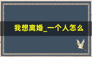 我想离婚_一个人怎么申请离婚