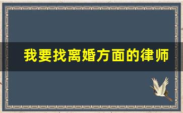 我要找离婚方面的律师_离婚咨询