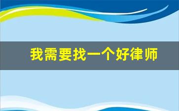 我需要找一个好律师