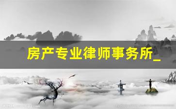 房产专业律师事务所_房地产专业律师事务所咨询