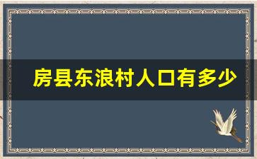 房县东浪村人口有多少_湖北省十堰市房县多少人口