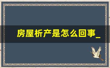 房屋析产是怎么回事_法院析产需要多长时间