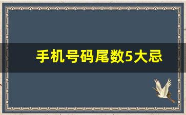 手机号码尾数5大忌