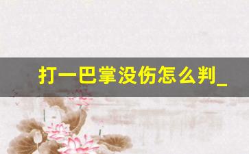 打一巴掌没伤怎么判_轻微伤一方不同意调解