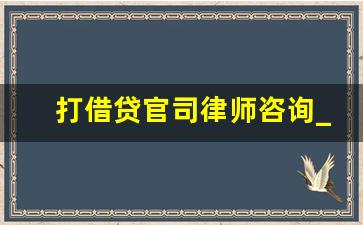 打借贷官司律师咨询_民间借贷100万律师费用