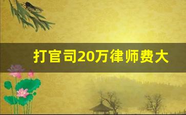 打官司20万律师费大概多少钱