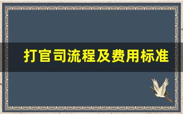 打官司流程及费用标准