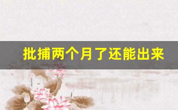 批捕两个月了还能出来吗_逮捕侦查期2个月后会放人吗