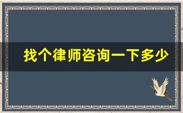 找个律师咨询一下多少钱