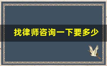 找律师咨询一下要多少钱_现在找律师咨询需要多少钱