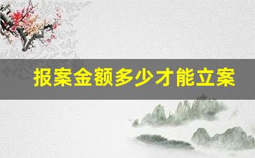 报案金额多少才能立案_已经立案了后果是什么