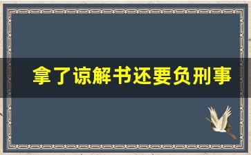 拿了谅解书还要负刑事责任吗