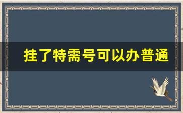 挂了特需号可以办普通入院吗