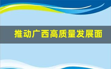 推动广西高质量发展面临的突出问题_推动边疆地区高质量发展