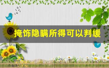 掩饰隐瞒所得可以判缓刑吗_判缓刑需要什么条件