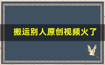 搬运别人原创视频火了怎么办