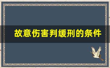 故意伤害判缓刑的条件