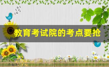 教育考试院的考点要抢吗_是预报名抢考点还是正式报名