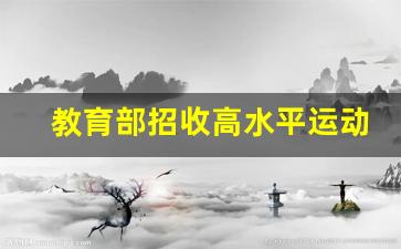 教育部招收高水平运动队报考条件_2020年高水平运动队招生简章