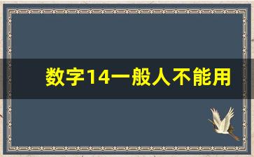 数字14一般人不能用