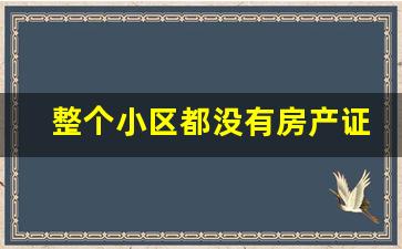 整个小区都没有房产证怎么办