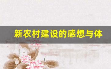 新农村建设的感想与体会_参观乡村感悟150字