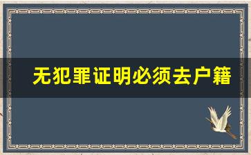 无犯罪证明必须去户籍地开吗