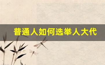 普通人如何选举人大代表_人大代表去哪里报名