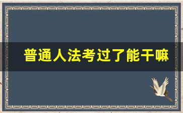 普通人法考过了能干嘛