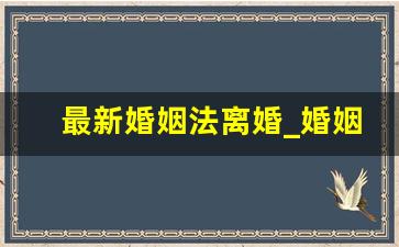 最新婚姻法离婚_婚姻法关于夫妻共同财产的规定