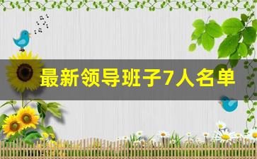 最新领导班子7人名单