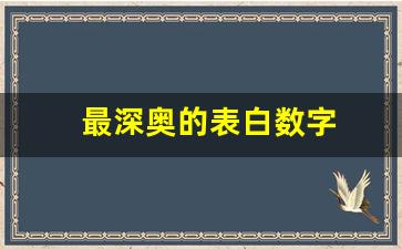 最深奥的表白数字