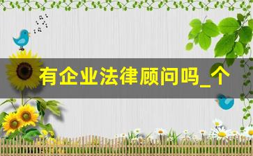 有企业法律顾问吗_个人可以给企业做法律顾问吗