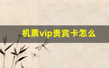 机票vip贵宾卡怎么回事